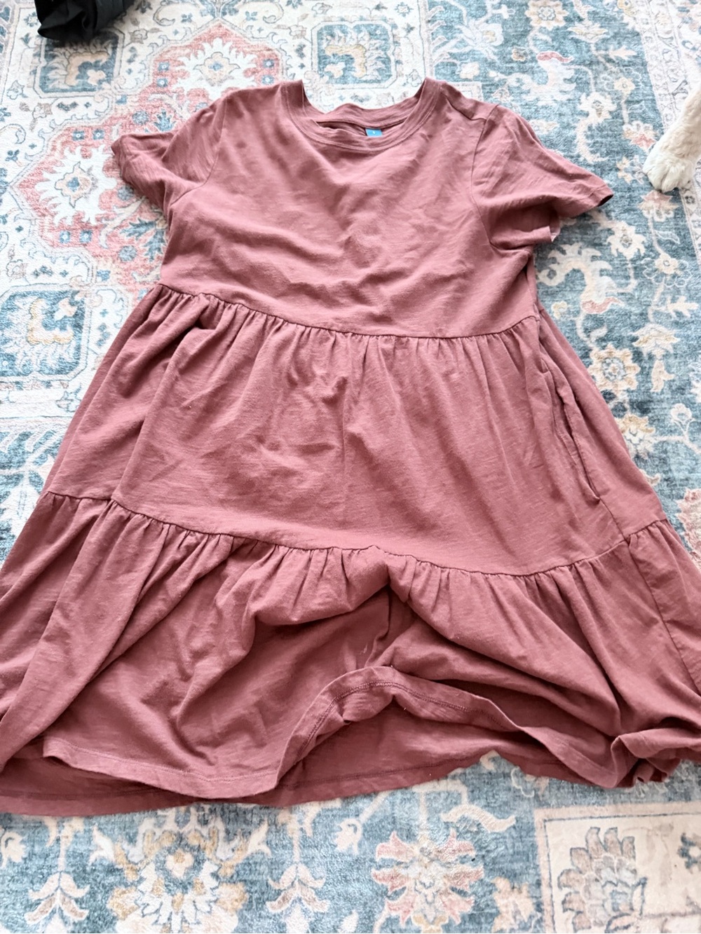 Women’s Short Sleeve Tiered Dress - Brown